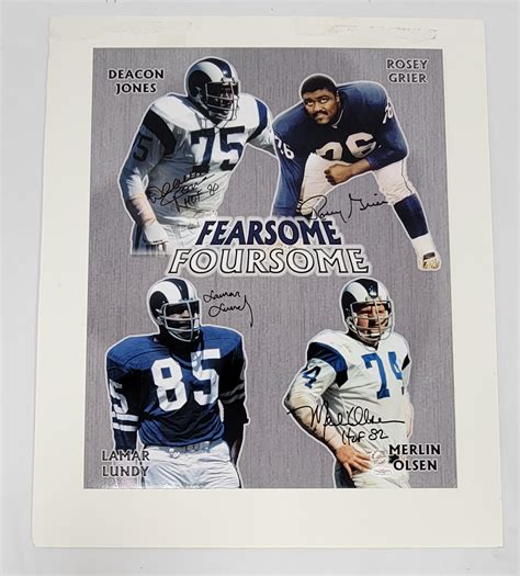 Fearsome Foursome Los Angeles Rams Deacon Jones Rosey Grier Lamar Lundy Merlin Olsen