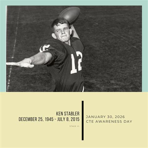 Ken Stabler CTE brain research concussion legacy football